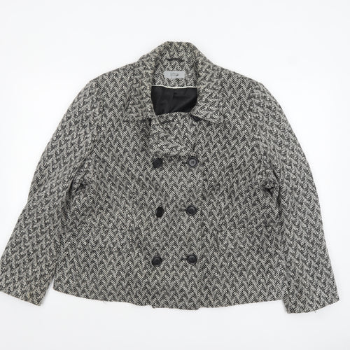 Marks and Spencer Women's Grey Wool Blend Pea Coat Size 22