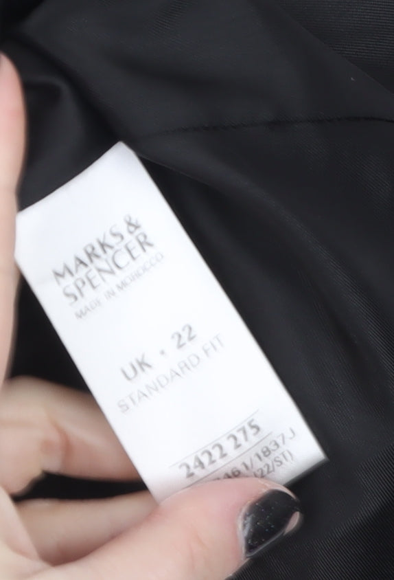 Marks and Spencer Women's Grey Wool Blend Pea Coat Size 22