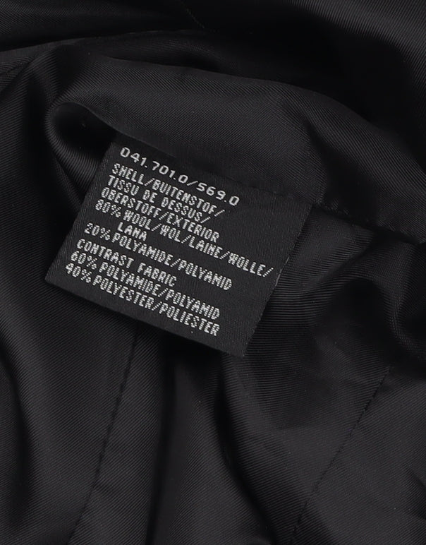 Creenstone Women's Black Wool Blend Mid-Length Overcoat Size 12