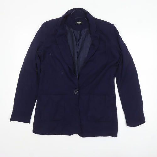 Oasis Women's Blue Regular Fit Single-Breasted Blazer Size 10