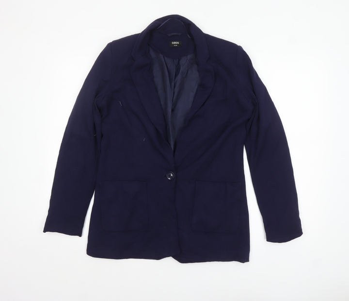 Oasis Women's Blue Regular Fit Single-Breasted Blazer Size 10