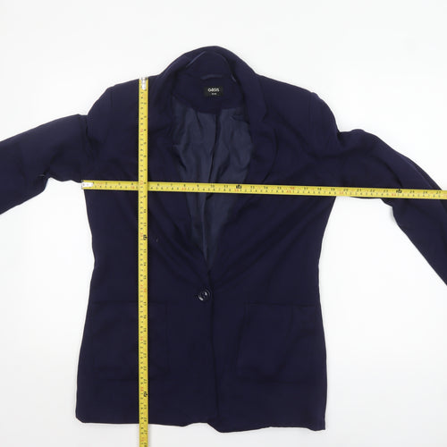 Oasis Women's Blue Regular Fit Single-Breasted Blazer Size 10