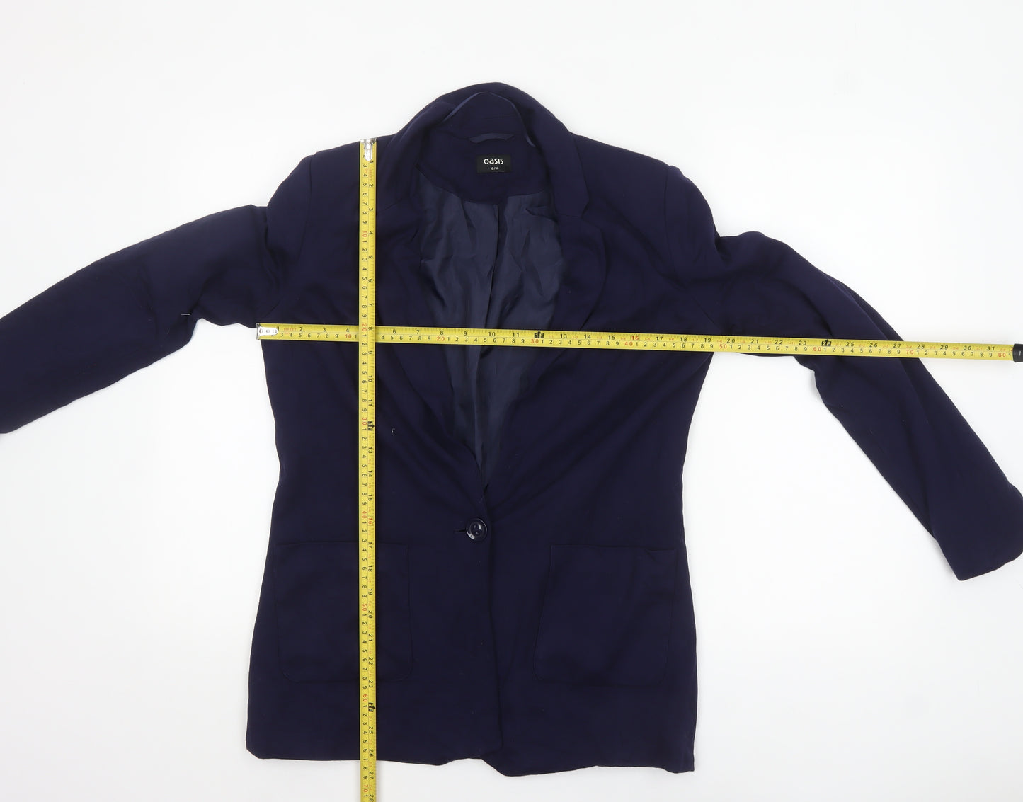 Oasis Women's Blue Regular Fit Single-Breasted Blazer Size 10