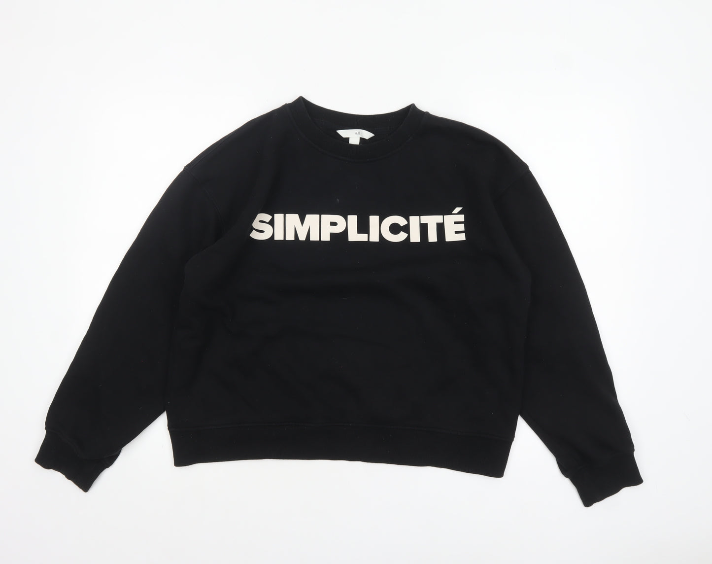 H&M Women's Black SIMPLICITÉ Crew Neck Pullover Sweatshirt Size 12