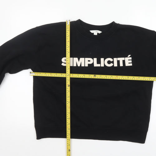 H&M Women's Black SIMPLICITÉ Crew Neck Pullover Sweatshirt Size 12
