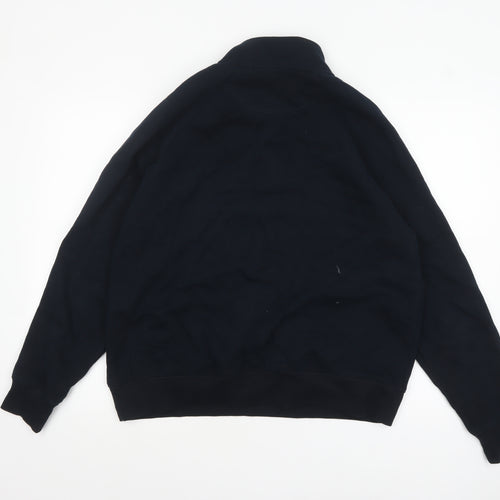 Marks and Spencer Men's Black L 1/2 Zip Fleece Sweatshirt