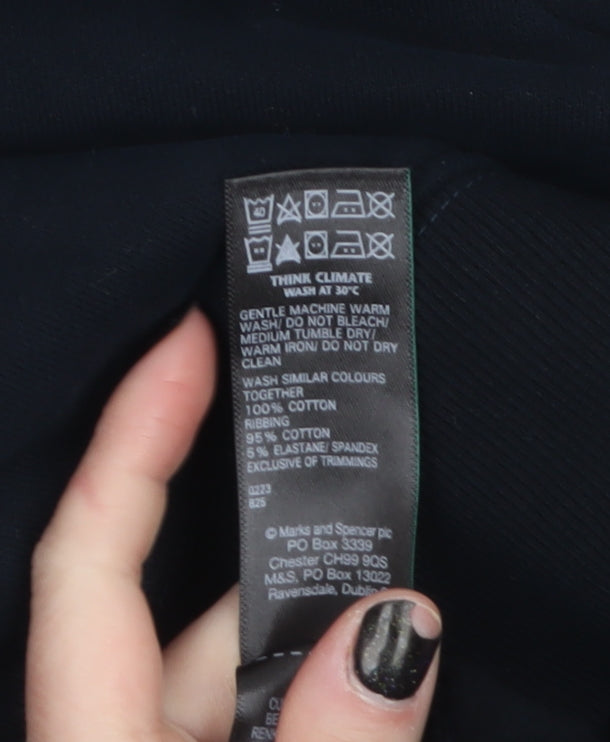 Marks and Spencer Men's Black L 1/2 Zip Fleece Sweatshirt