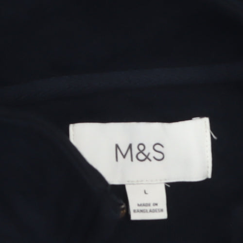 Marks and Spencer Men's Black L 1/2 Zip Fleece Sweatshirt
