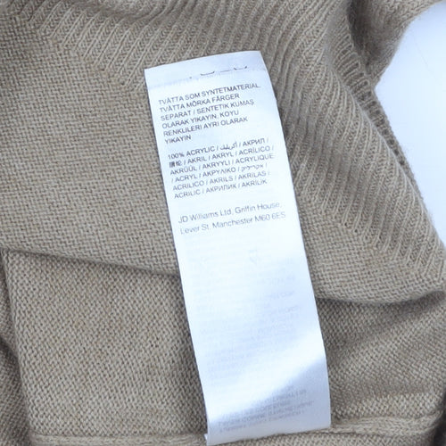 Capsule Men Beige 3XL Henley Knit Jumper Mock Neck Acrylic