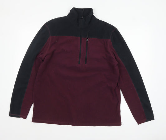 Mountain Warehouse Men’s Burgundy Fleece Sweatshirt M 1/4 Zip Pullover