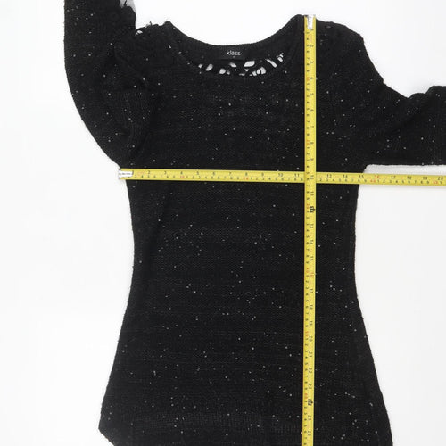 Klass Women's Black Sequin Knit Tunic Jumper Size S
