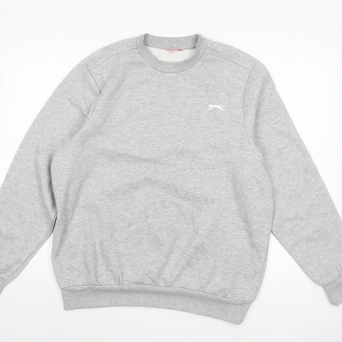 Slazenger Men’s Grey Pullover Sweatshirt M Crew Neck Fleece