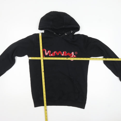 Money Boys Black Hoodie 14-15 Years Pullover Graphic Cotton Hooded Sweatshirt