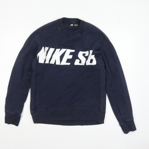 Nike SB Men's Blue Pullover Sweatshirt Size M Crew Neck Fleece