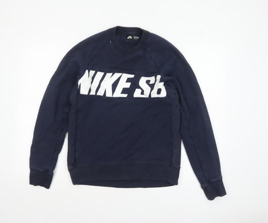 Nike SB Men's Blue Pullover Sweatshirt Size M Crew Neck Fleece