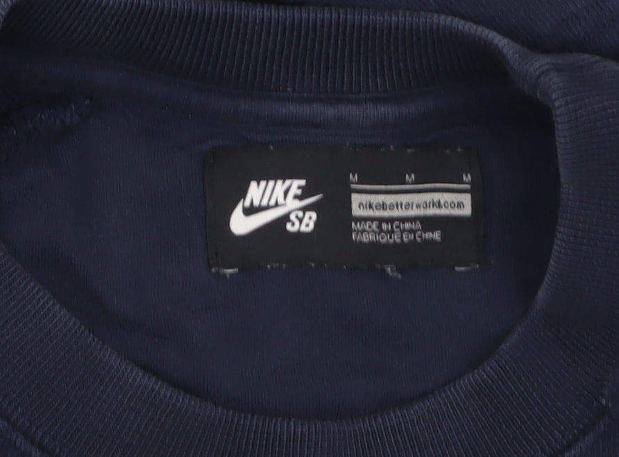 Nike SB Men's Blue Pullover Sweatshirt Size M Crew Neck Fleece