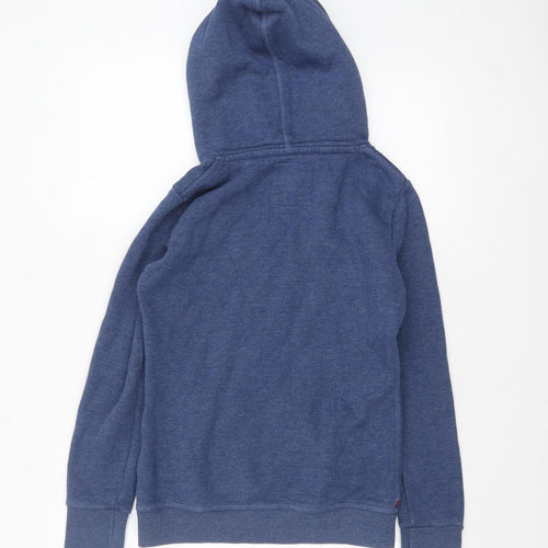 Superdry Womens Blue XS Pullover Hoodie with Logo Print