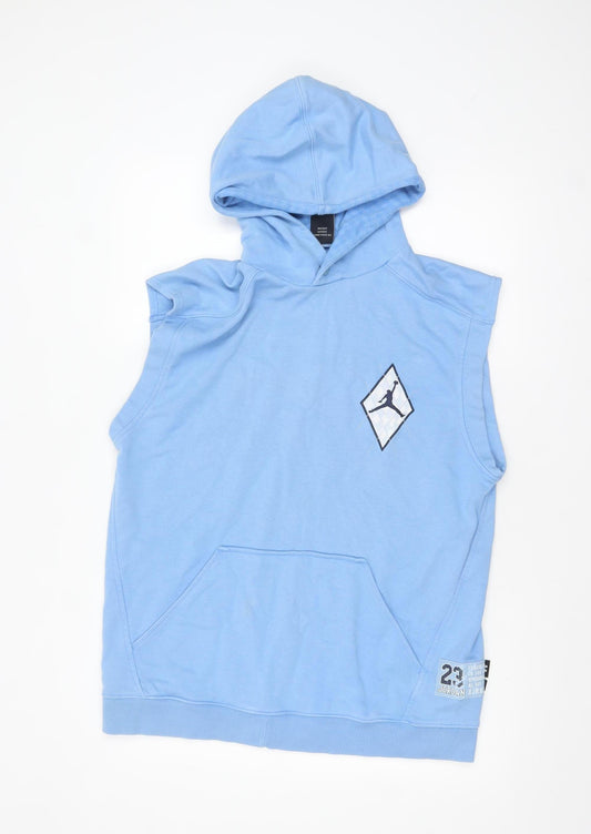 Jordan Men's Blue Sleeveless Hoodie Vest M Graphic Sports Style