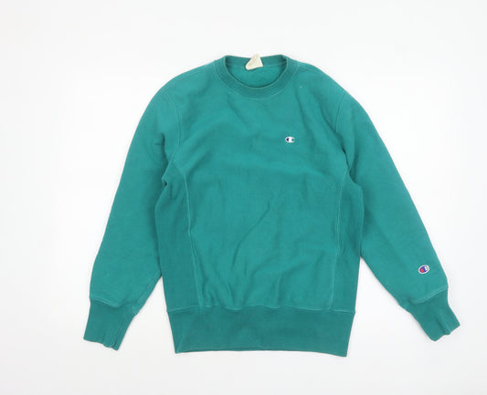 Champion Womens Green Medium Reverse Weave Cotton Sweatshirt