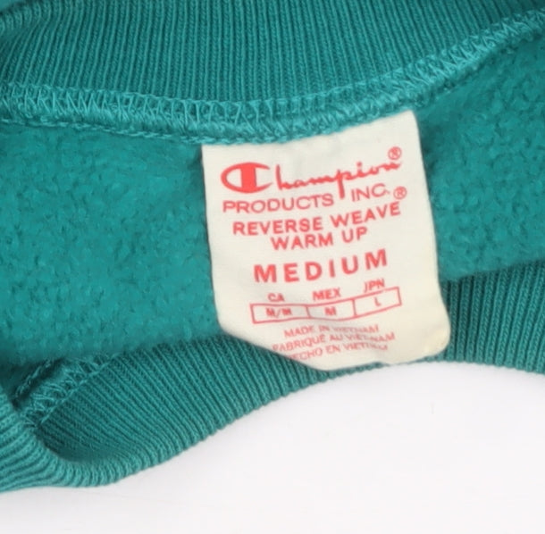 Champion Womens Green Medium Reverse Weave Cotton Sweatshirt