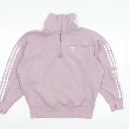 Adidas Womens Pink 1/2 Zip Pullover Sweatshirt Size 10