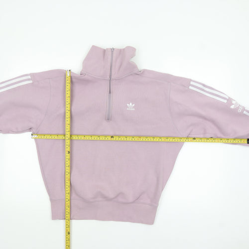 Adidas Womens Pink 1/2 Zip Pullover Sweatshirt Size 10