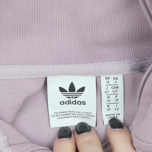 Adidas Womens Pink 1/2 Zip Pullover Sweatshirt Size 10