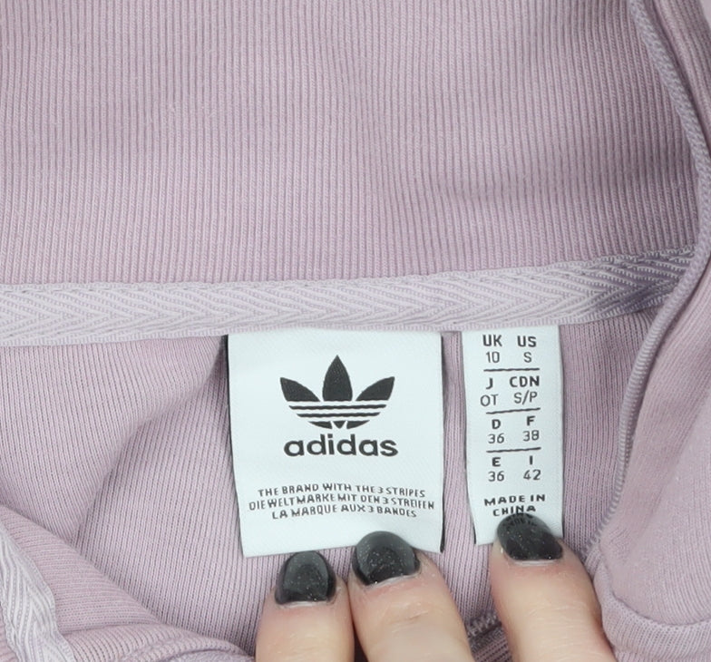 Adidas Womens Pink 1/2 Zip Pullover Sweatshirt Size 10