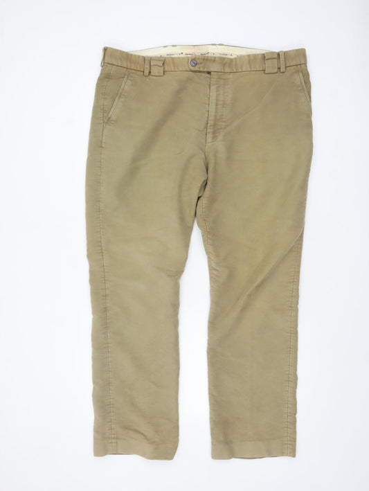Barbour Men's Beige Chino Trousers Size 42 Regular Cotton Straight