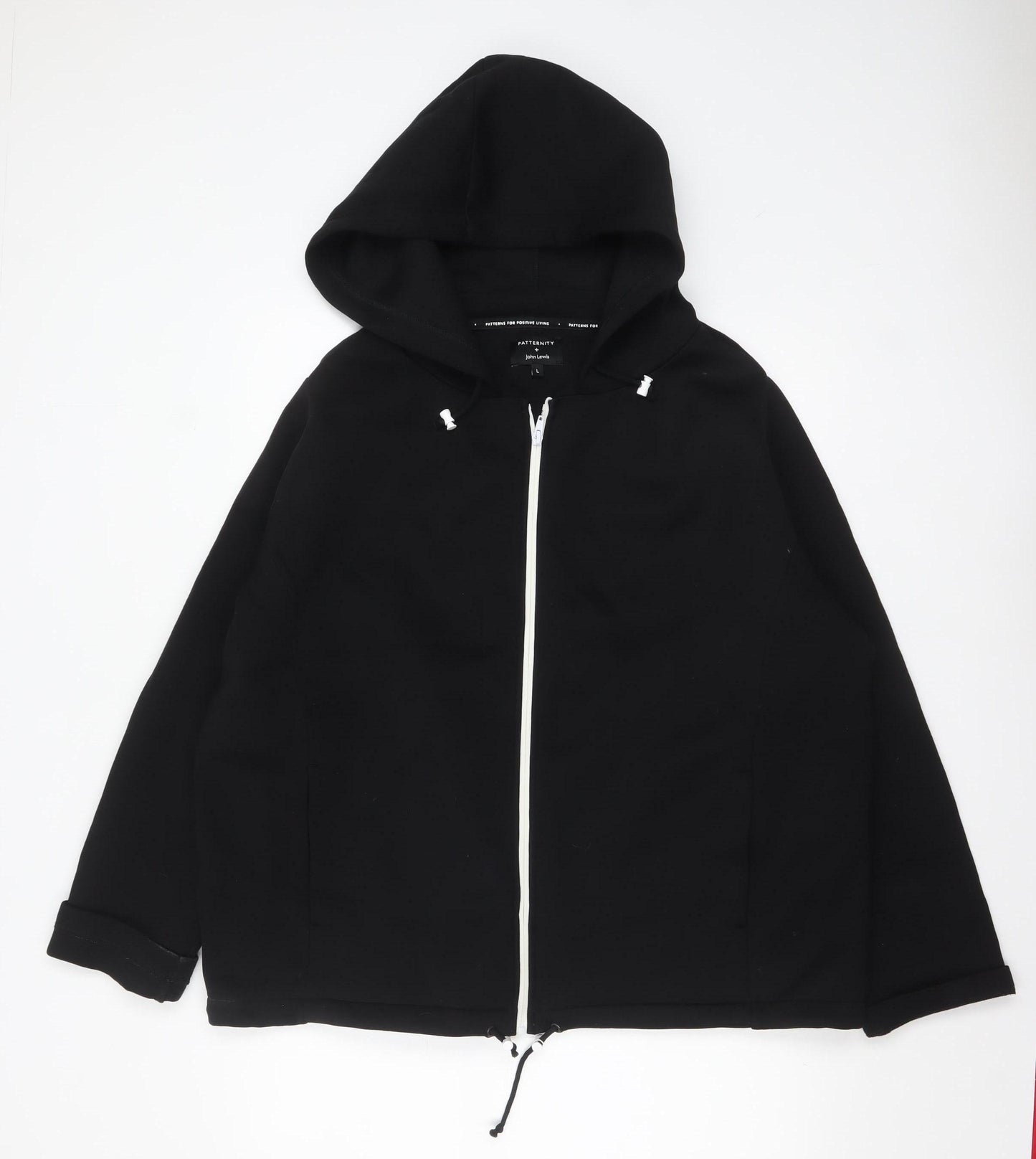 John Lewis Paternity Black Womens Large Full Zip Hoodie