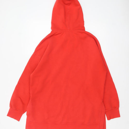 Next Women’s Red Pullover Hoodie Medium Relaxed Fit Cotton Blend