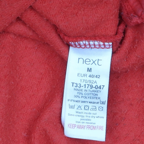 Next Women’s Red Pullover Hoodie Medium Relaxed Fit Cotton Blend