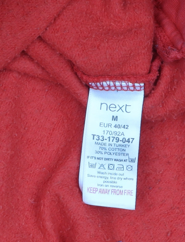 Next Women’s Red Pullover Hoodie Medium Relaxed Fit Cotton Blend