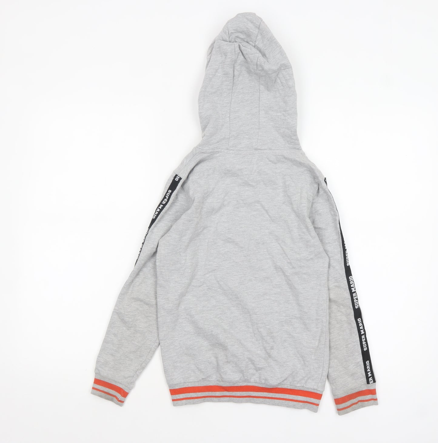 Super Mario Boys Grey Hoodie 8 Years Pullover Cotton Blend Graphic Print