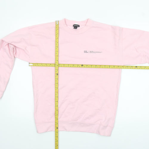 Boohoo Womens Pink Crew Neck Pullover Sweatshirt Size 8