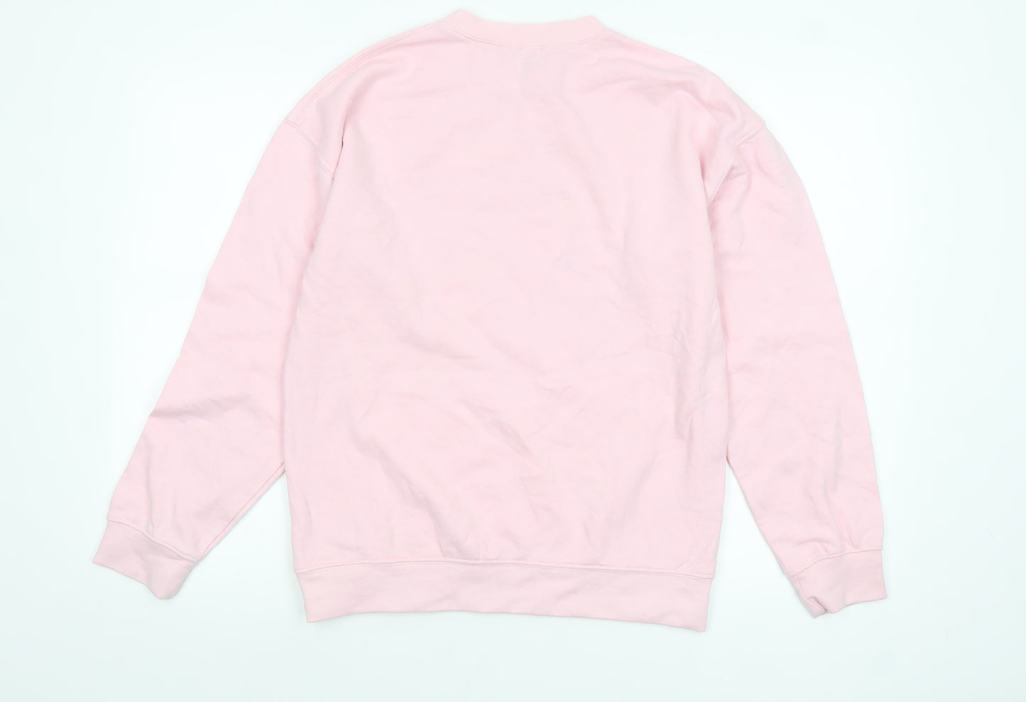 Boohoo Womens Pink Crew Neck Pullover Sweatshirt Size 8