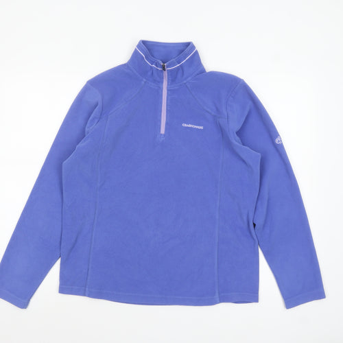Craghoppers Women Blue Fleece 1/2 Zip Pullover Sweatshirt UK 10