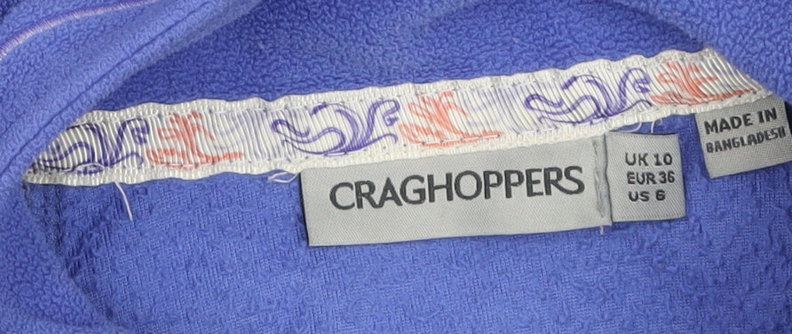 Craghoppers Women Blue Fleece 1/2 Zip Pullover Sweatshirt UK 10