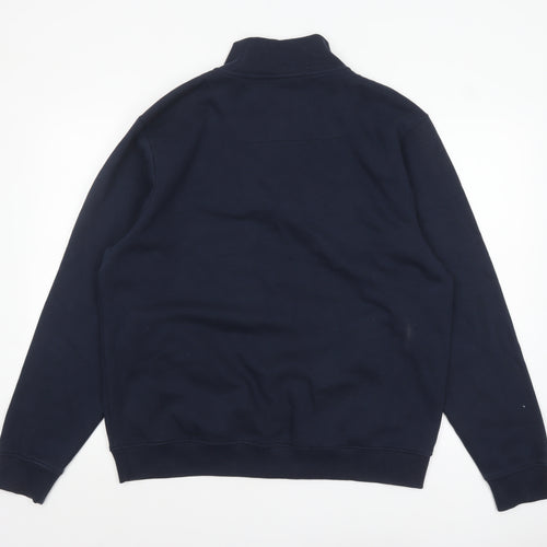 Threadbare Men's Blue XL 1/4 Zip Sweatshirt High Neck Fleece
