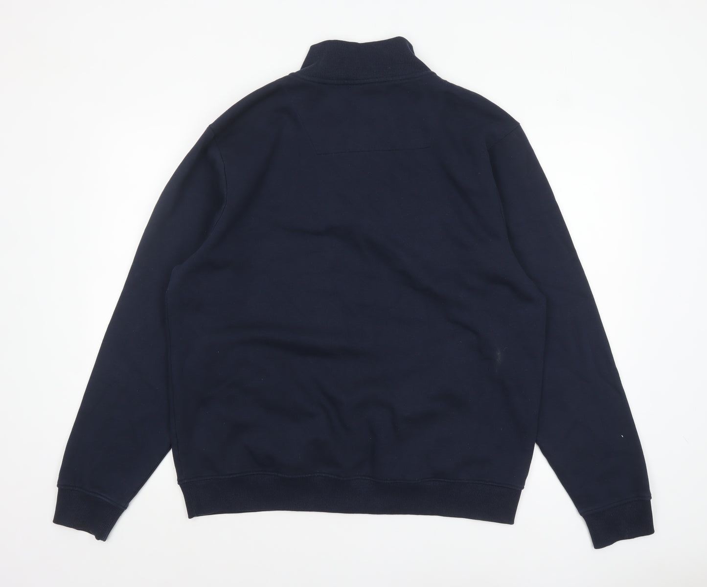 Threadbare Men's Blue XL 1/4 Zip Sweatshirt High Neck Fleece