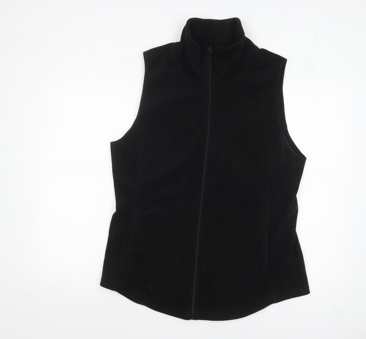 Old Navy Women's Black Fleece Zip Waistcoat XL Tall