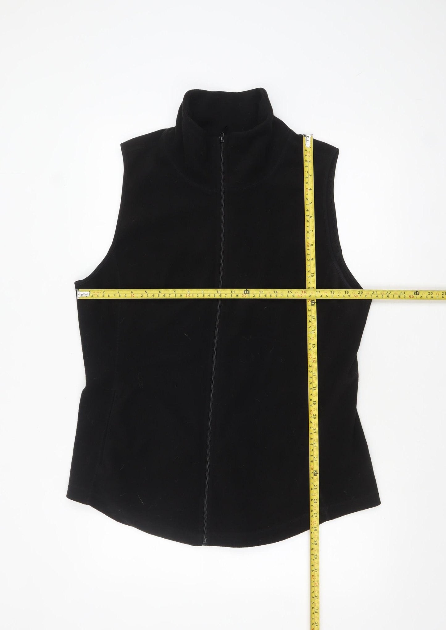Old Navy Women's Black Fleece Zip Waistcoat XL Tall