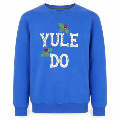 M&Co Men's Blue Christmas Graphic Pullover Sweatshirt Size M