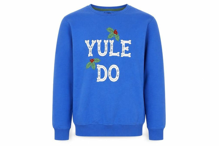 M&Co Men's Blue Christmas Graphic Pullover Sweatshirt Size M