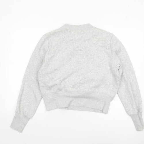 Nike Womens Grey Crew Neck Pullover Sweatshirt Size M