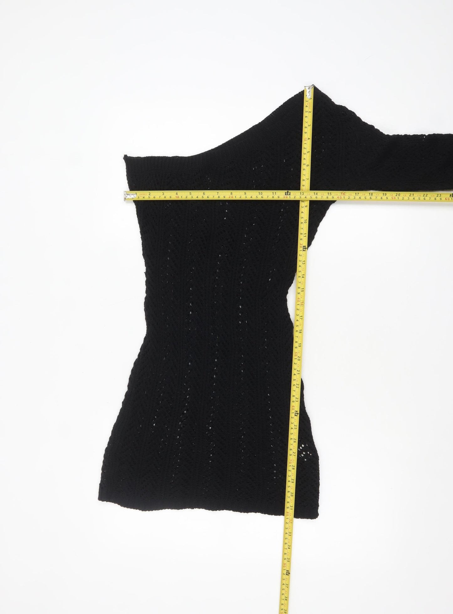 I Saw It First Women's Black One Shoulder Bodycon Knit Dress Size 6