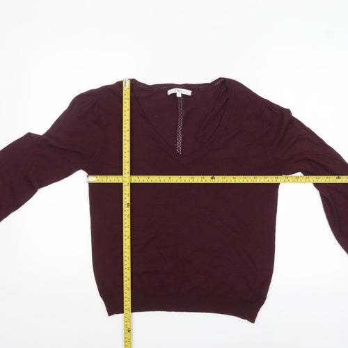 Next Women Purple V-Neck Long Sleeve Knit Jumper Size 12