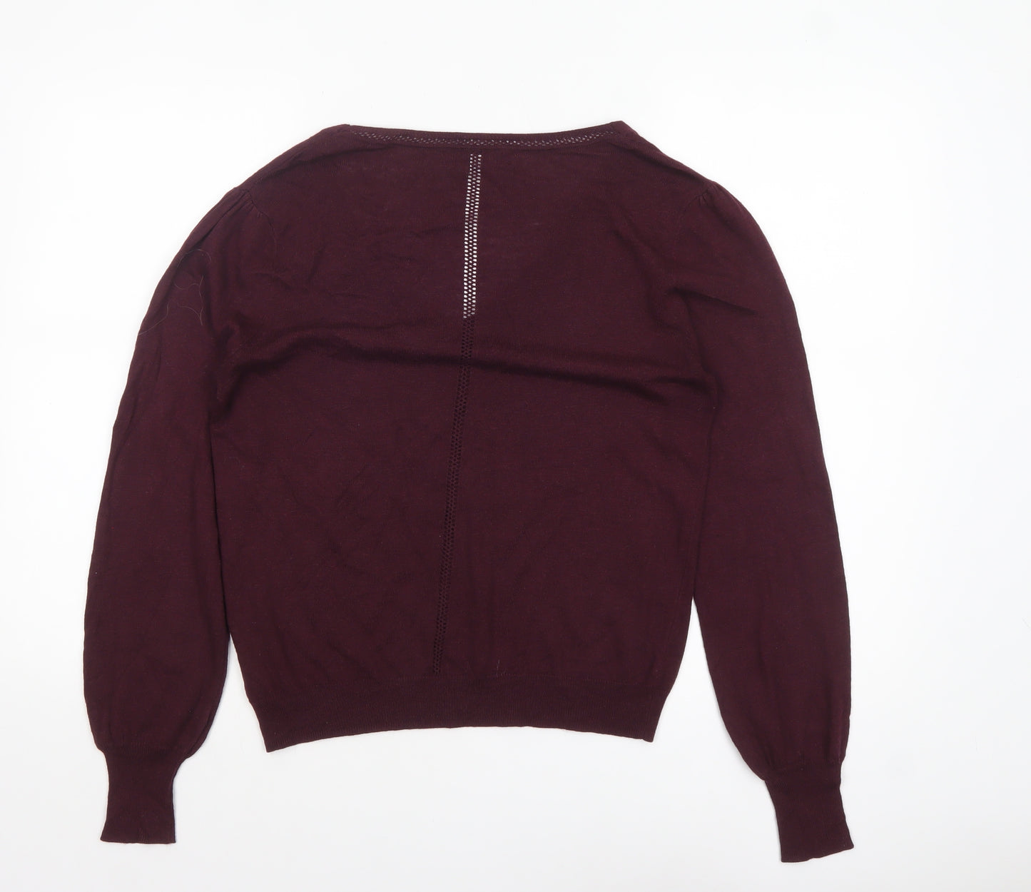 Next Women Purple V-Neck Long Sleeve Knit Jumper Size 12