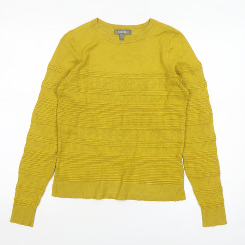 Oasis Women's Yellow Crew Neck Long Sleeve Pullover Jumper Size S