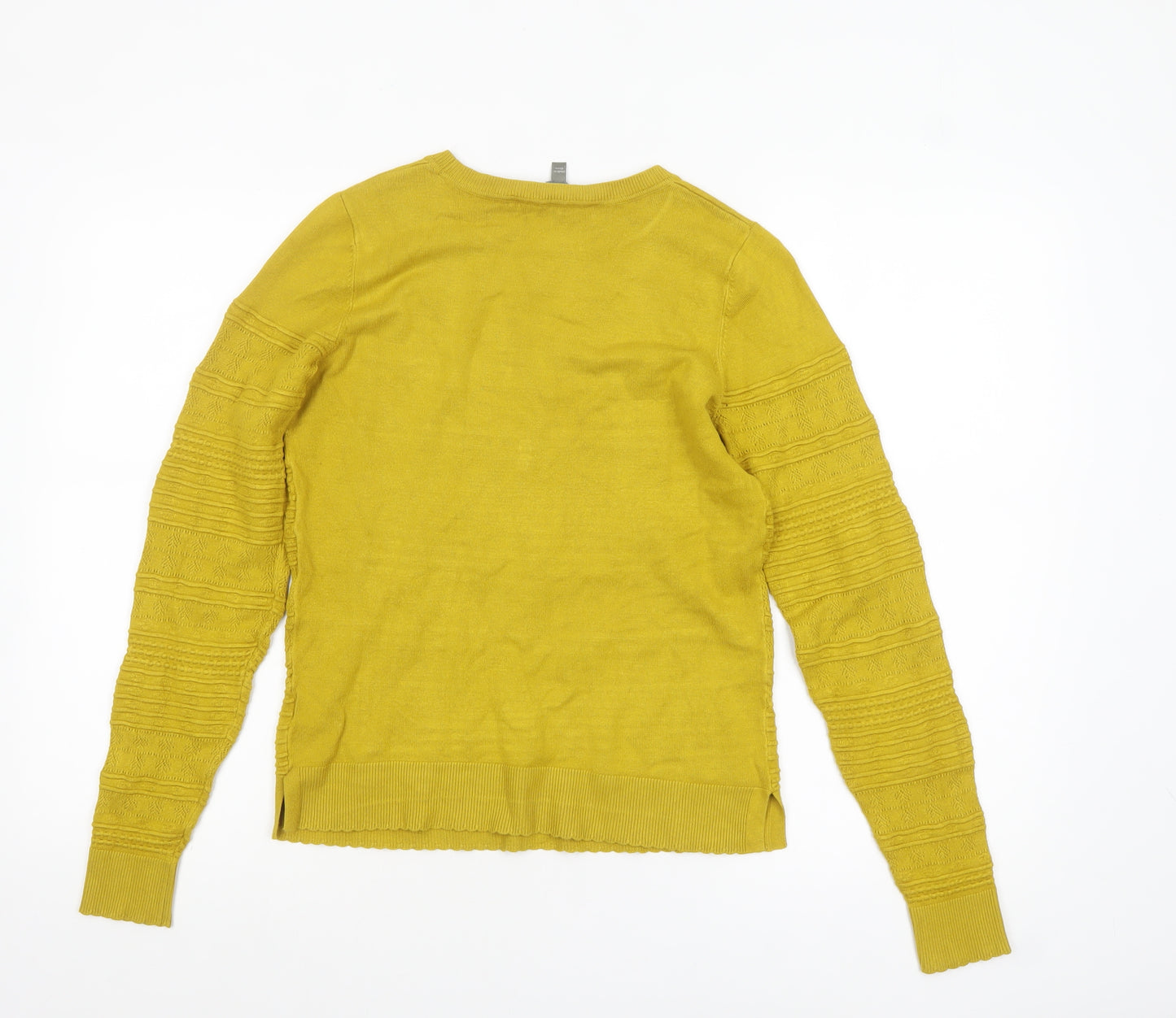 Oasis Women's Yellow Crew Neck Long Sleeve Pullover Jumper Size S